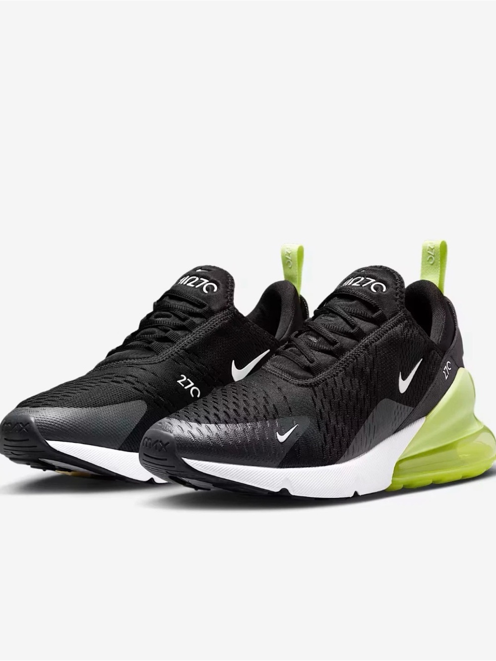 Nike Men’s Athletic Sneakers — Black with Neon Green Accent
